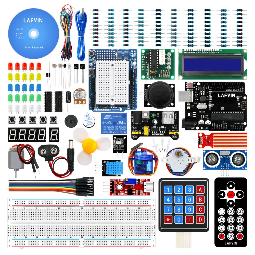 LAFVIN супер стартовый набор включает r3 платы, lcd 1602 IIC с учебником для Arduino для UNO R3