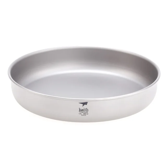 Keith Titanium Dish Saucer Camping Large Plates Outdoor Tableware Hiking Dishes BBQ Travel 1L Ti8702