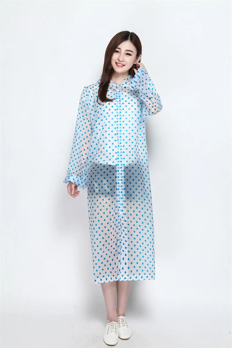 

EAV Raincoat Women's Travel Transparent Wave Point Raincoat Adult Long Travel Poncho