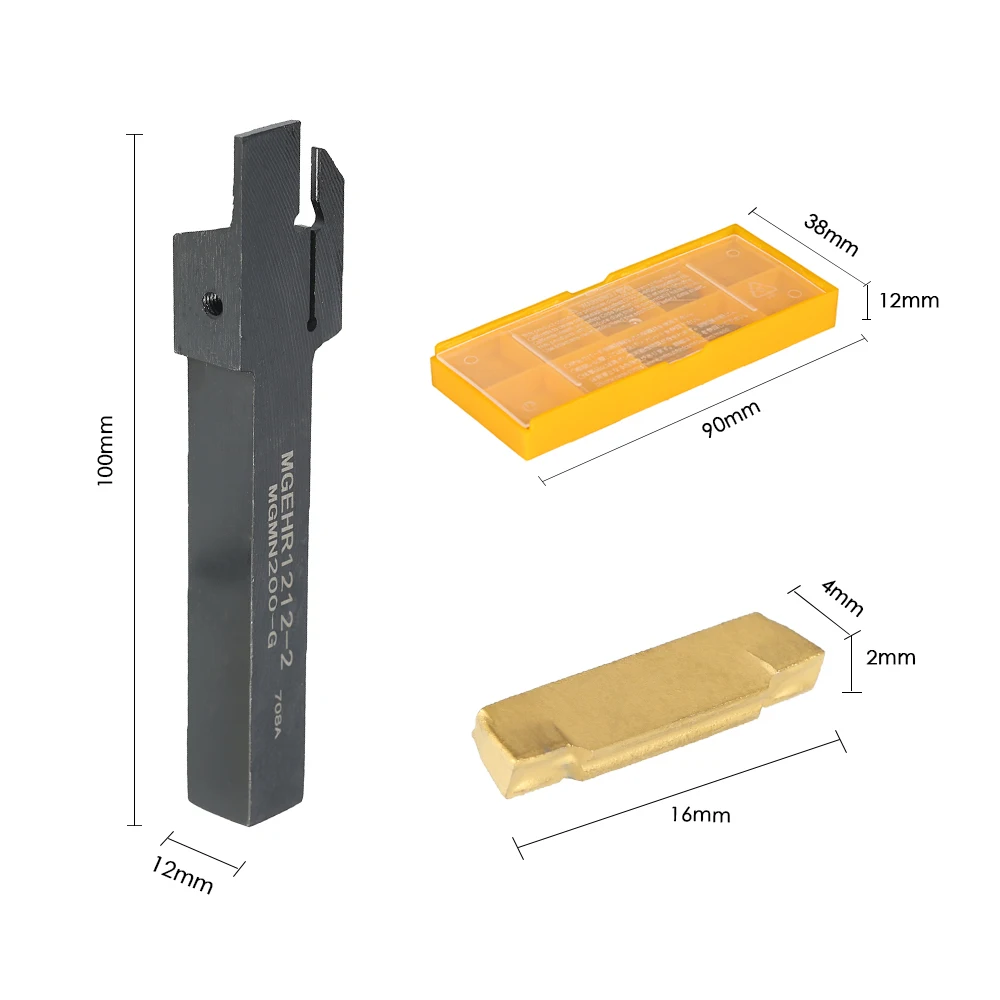 4 шт./кор. MGMN200 карбидные вставки+ 12*100 мм MGEHR1212-2 Держатель+ ключ, дюймовый стандарт токарный станок с ЧПУ машина для нарезания канавок в токарного инструмента для станков с ЧПУ