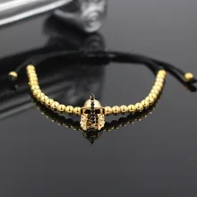 FAITHEASY циркониевый кулон Спарта воин шлем медные бусины плетение кистями для мужчин и женщин браслет