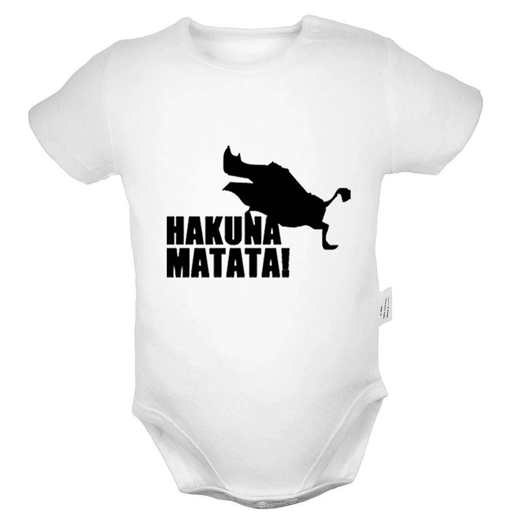 Funng Pumbaa/Одежда для новорожденных девочек и мальчиков с принтом «Король Лев»; комбинезон с короткими рукавами; комбинезоны; хлопок - Цвет: Baby801WD