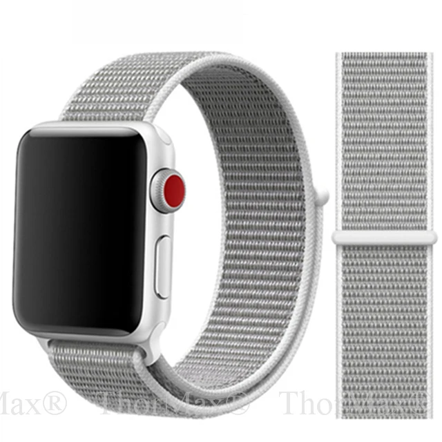 Для apple watch 4 спортивный ремешок для iwatch 42 мм 44 мм 38 мм 40 мм нейлоновый браслет correa Ремешки для наручных часов для apple watch - Цвет ремешка: 1-Seashell