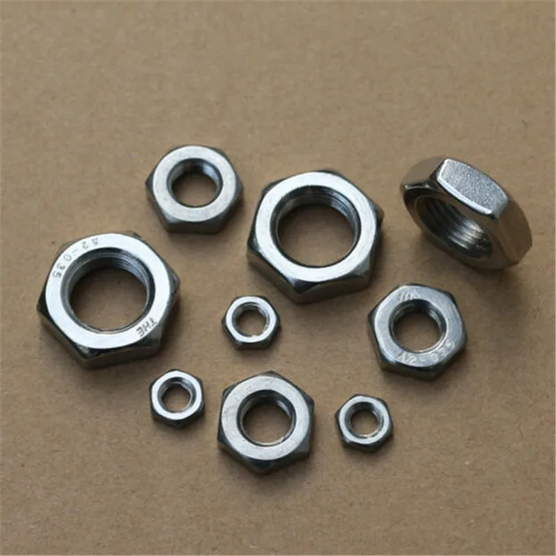 

2-50pcs/lot Metric thread DIN934 M3 M4 M5 M6 M8 M10 M12 M14 M16 304 Stainless Steel Hex Nuts Left Hand Thread