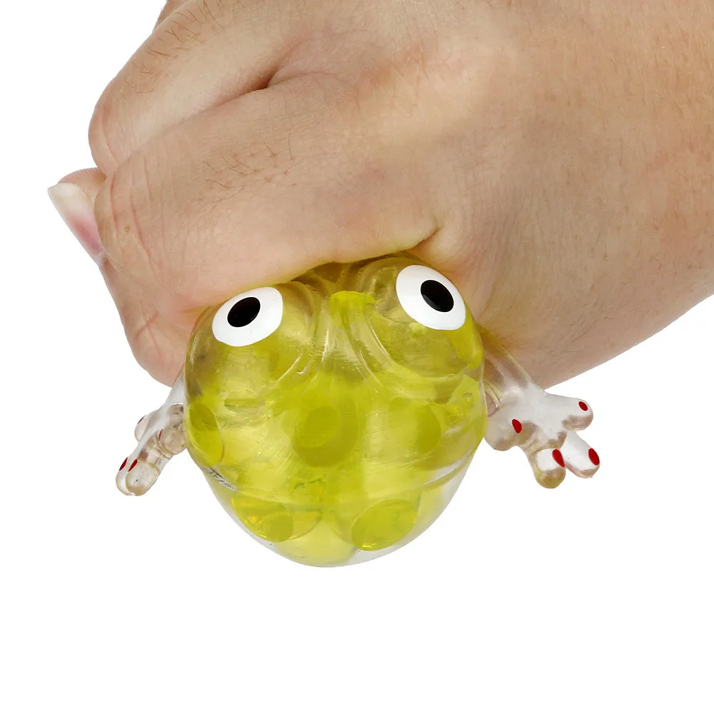 2018 детский подарок Игрушка антистресс смешно 6 см из бисера стресс мяч липкий Squeeze лягушки для ребенка NoveltySqueezing стресса игрушка