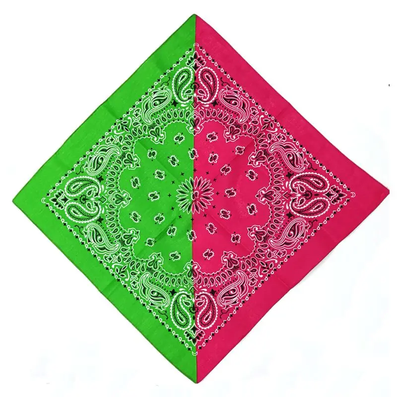 Богемский цветочный двойной цветной блок 50x50 см унисекс хлопковый Карманный квадратный шарф повязка Бандана Хип-хоп браслет на шею галстук - Цвет: 2