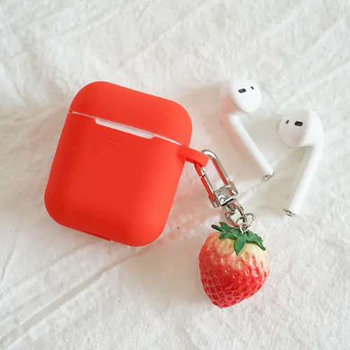 Конфетный фруктовый декоративный силикон чехол для Apple Airpods чехол Bluetooth беспроводные наушники защитный чехол сумка коробка брелок - Цвет: I