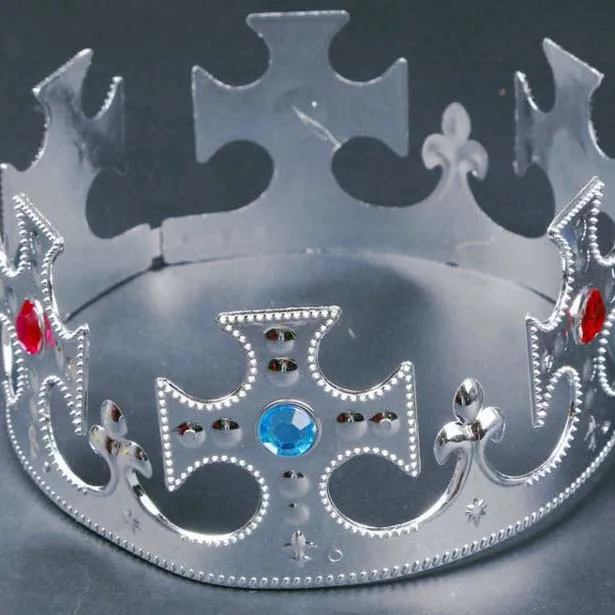 Уникальная Золотая пластиковая Королевская корона с драгоценными камнями для детей