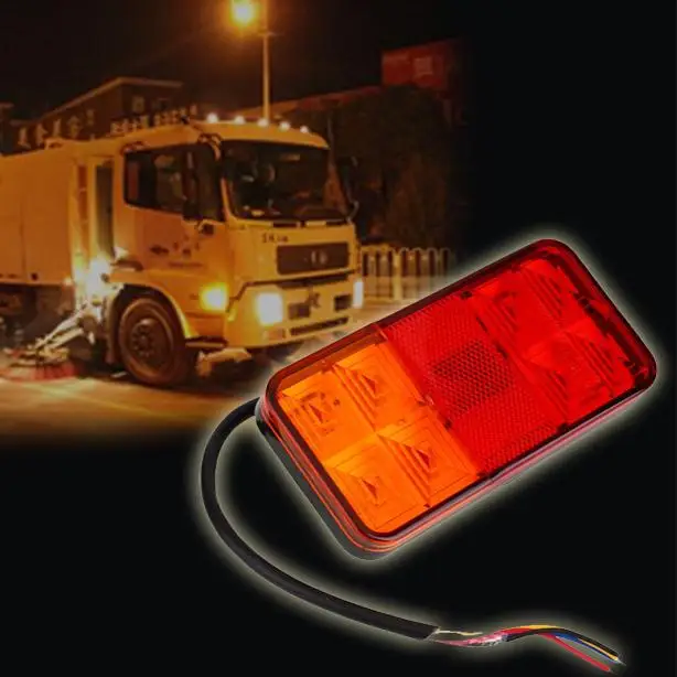 

8-LED Truck Trailer Boat Caravan Rear Tail Light Lamp Taillight Waterproof Truck Car Van Lamp Tail Trailer Light E-Marked