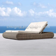 Горячая роскошный дизайн открытый сад ротанга Комплект шезлонгов
