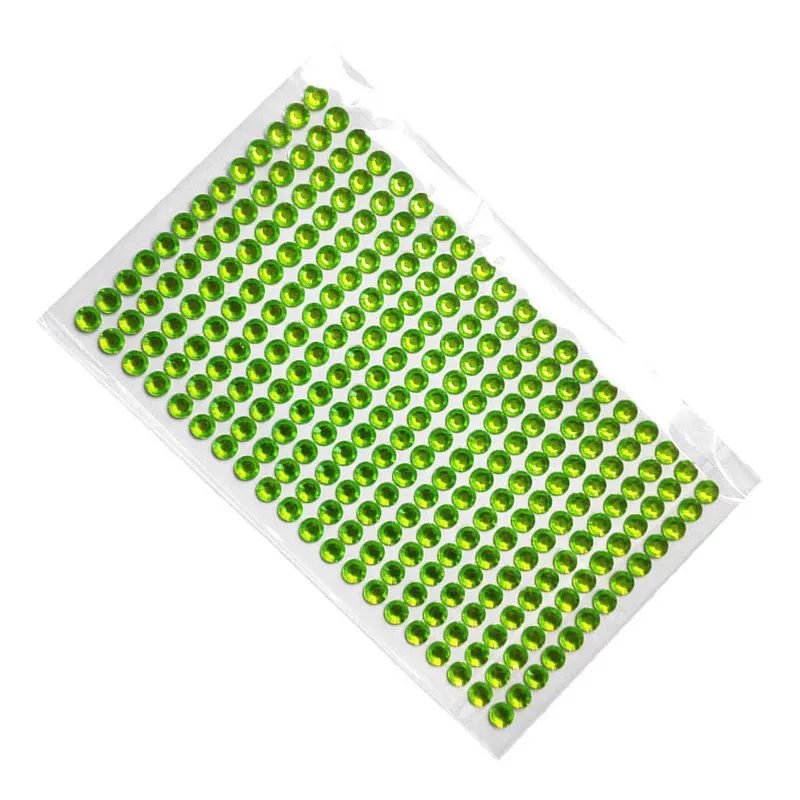 Наклейка для скрапбукинга 6 мм 260 шт./компл. самоклеящиеся акриловые стразы Стикеры для отделки стен Стикеры s детская паста игрушки - Цвет: Зеленый