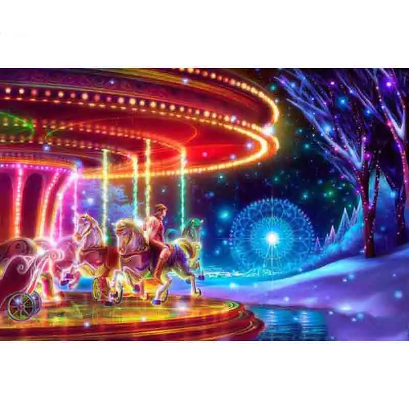 

Full Drill Diamond 5D DIY Diamond Painting "Cartoon Carousel" Diamond Embroidery Cross Stitch Rhinestone Mosaic Painting KBL