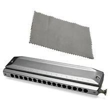 Wholesale 3PCS Chromatic Harmonica Silver tone 16 hole 64 Mouth Music Instruments