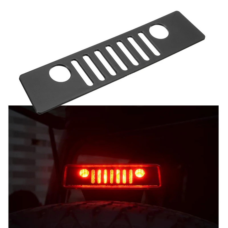 Black  3rd Brake Rear Light Grille Cover Trim For Jee-p Wrangler JK 2007-2018