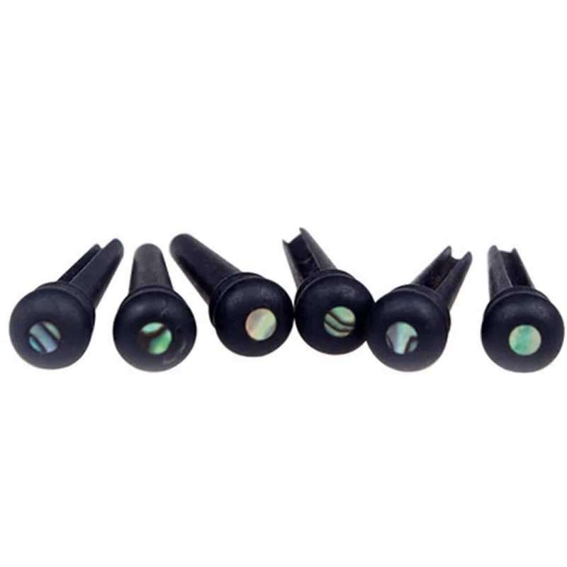 

6 Pcs Guitar Family Natural Ebony Folk Acoustic Guitar Bridge Pins