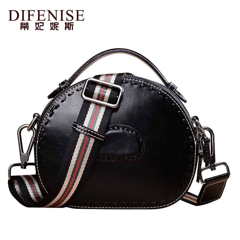 

2019 the New Wide Shoulder Strap Genuine Leather Diagonal Handbag