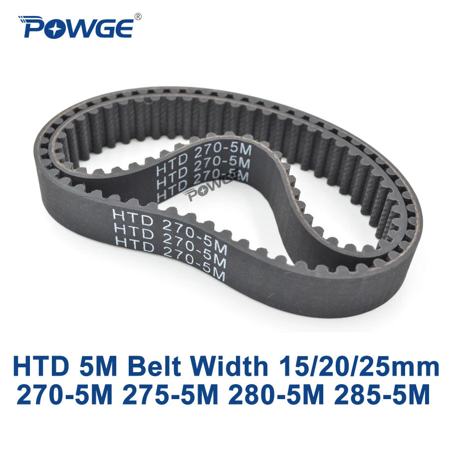 Powge HTD 5 м ремня C = 270/275/280/285 ширина 15/20/25 мм зубы 54 55 56 57 HTD5M синхронный ремень 270-5 м 275-5 м 280- 5 м 285-5 м