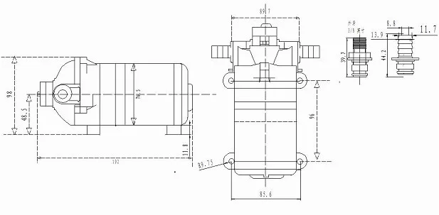 Heavy duty quiet 24V/12V DC pressure pump