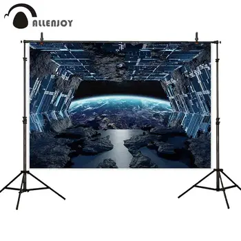 

Allenjoy futuristic photography backdrop universe space planet technology background photocall photoshoot studio decor custom