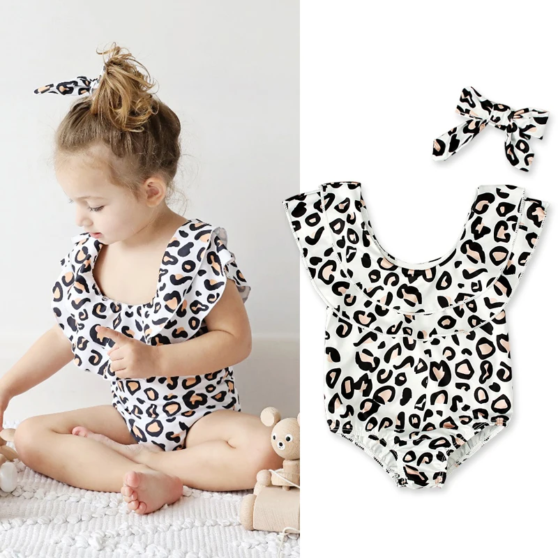 Лето ; леопардовый принт; один цельный купальник для маленьких девочек; детский купальник; купальный костюм; пляжная одежда; одежда для детей