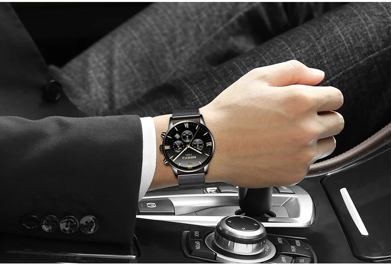 Uhren Herren NIBOSI Gold And Black Men's Quartz Watch Business Watch Brand Luxury Dress Analog Wristwatch Waterproof Full Steel (9)