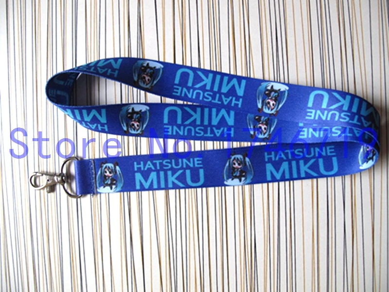 

Free Shipping 20 Pcs MIKU Blue Mobile Phone Neck Straps Neck Strap Keys Camera ID Card Lanyard GS0328