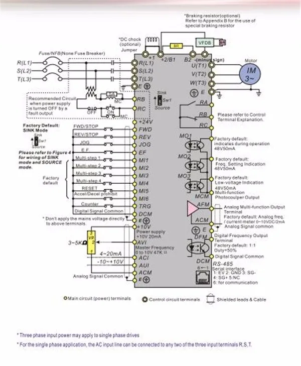 VFD022B23B-wiring