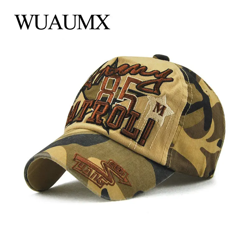 Wuaumx Новая летняя детская бейсболка камуфляжная хлопковая изогнутая