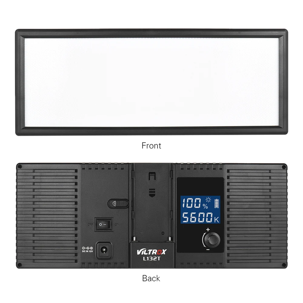 Профессиональный ультратонкий Светодиодный светильник Viltrox L132T 3300 K-5600 K с двухцветным затемнением и адаптером питания для видеокамеры DSLR
