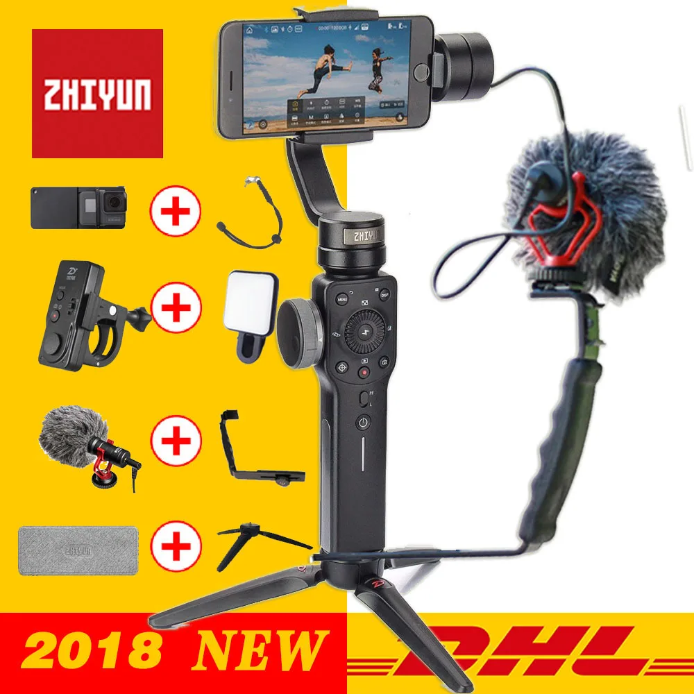 Zhiyun SMOOTH 4 3-Axis Handheld Gimbal Stabilizer for Smartphone action camera phone Portable iPhone X Gopro Hero sjcam cam Zhiyun SMOOTH 4 3-Axis Handheld Gimbal Stabilizer for Smartphone action camera phone Portable iPhone X Gopro Hero sjcam cam