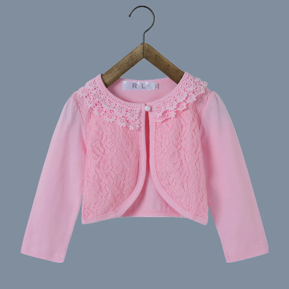 Верхняя одежда для маленьких девочек белая куртка из хлопка для маленьких девочек свитер-кардиган для девочек 12-24 месяцев AKC165001 - Цвет: Pink