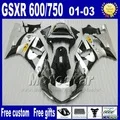 Комплект обтекателей для популярных сине-красных 2001 2002 2003 SUZUKI GSXR 600 750 K1 GSX R600 R750 01-03