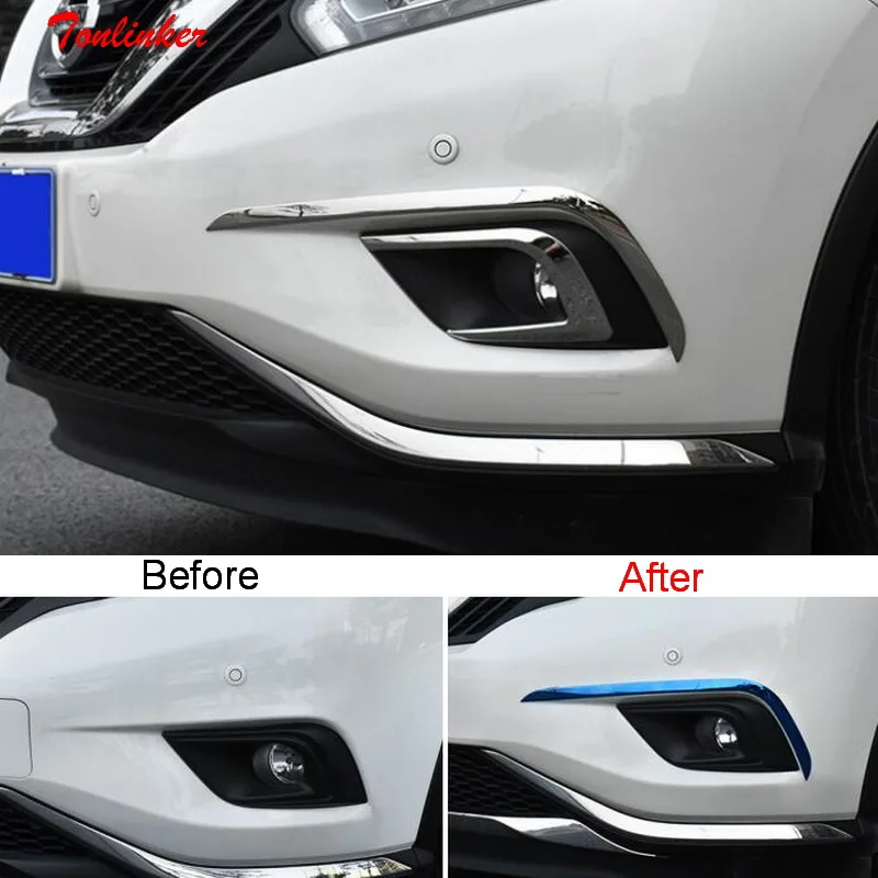 

2 PCS DIY car styling New ABS Chrome special front fog lamps light strip cover case for Nissan 2015 murano part accessories
