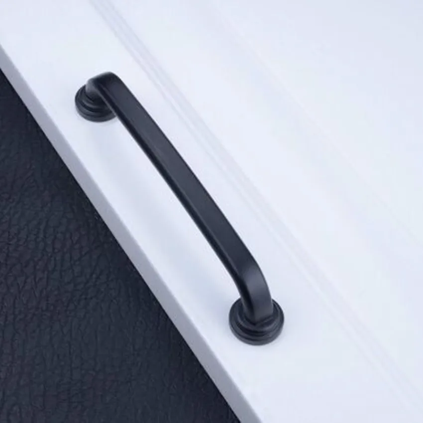128mm modern simple black furniture handles black kitchen