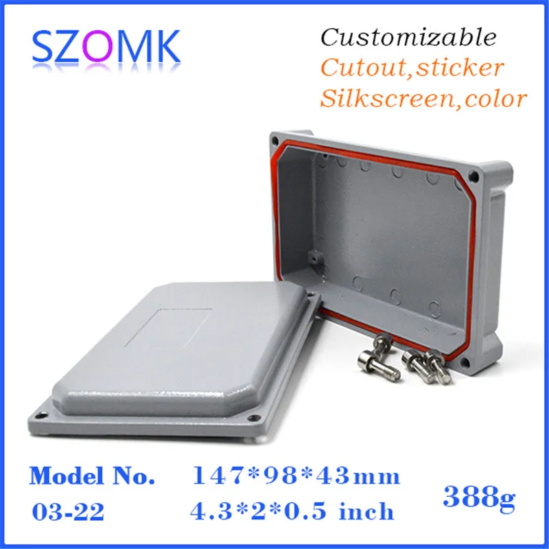 

IP65 aluminum waterproof diy enclosure box (4 pcs) 147*98*43mm aluminum enclosure for pcb, aluminum waterproof box ip68