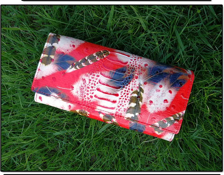 Miyahouse страусиный кожаный кошелек женский длинный дизайн держатель для карт Дамский кошелек клатчи из натуральной кожи крокодиловый кошелек женский