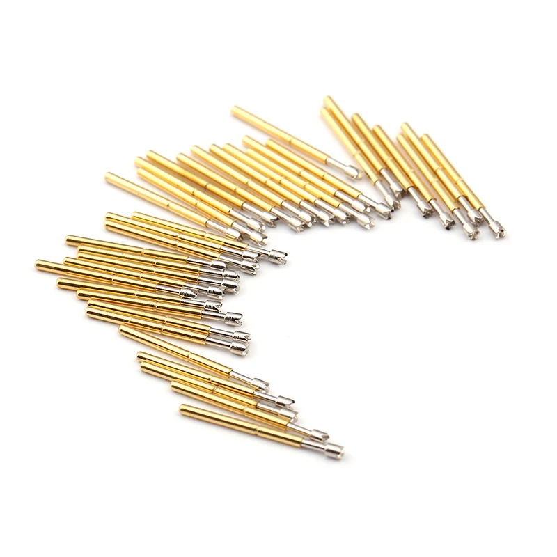 P75-Q2 100 Pcs Brass Spring Test Probe Nickel Plated Needle Head Test Instrument Accessories Length 16.5mm for Electronic Tools