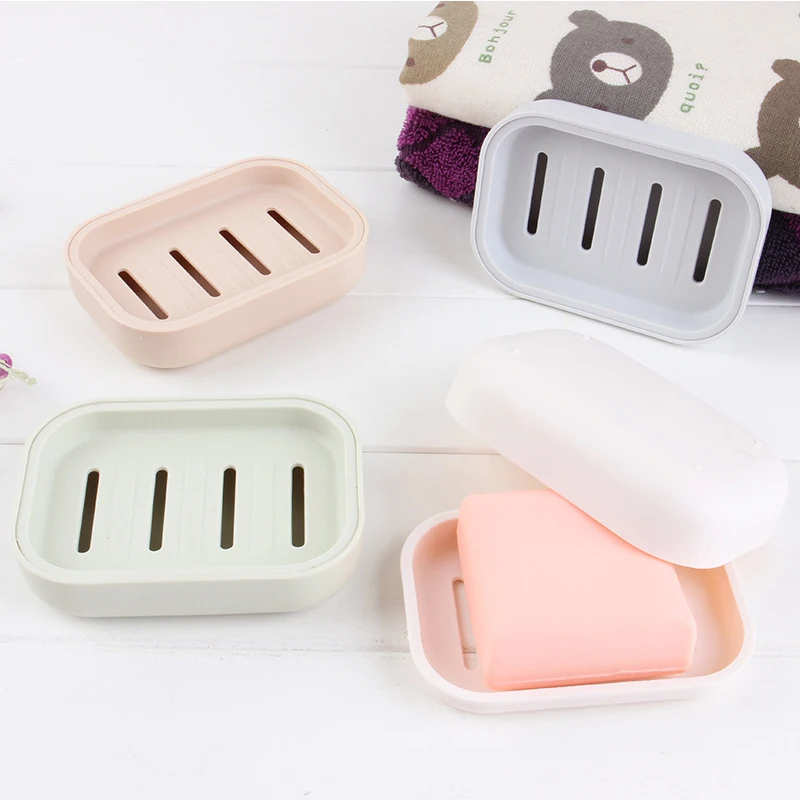 

Pc Box Solid 1 Soap 4 Popular Dishes Dispenser Case Container Useful for Drain Bathroom Holder Colors Travel Soap
