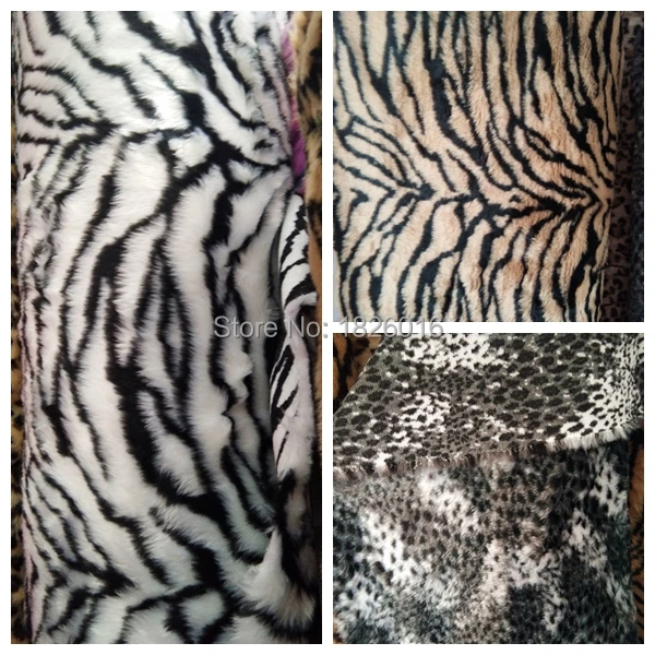 

ZENGIA Zebra Leopard Plush Faux Fur Fabric Fur Soft Plush Fabric For Garment Clothing home textile Jacquard 50x180cm Pile 1cm