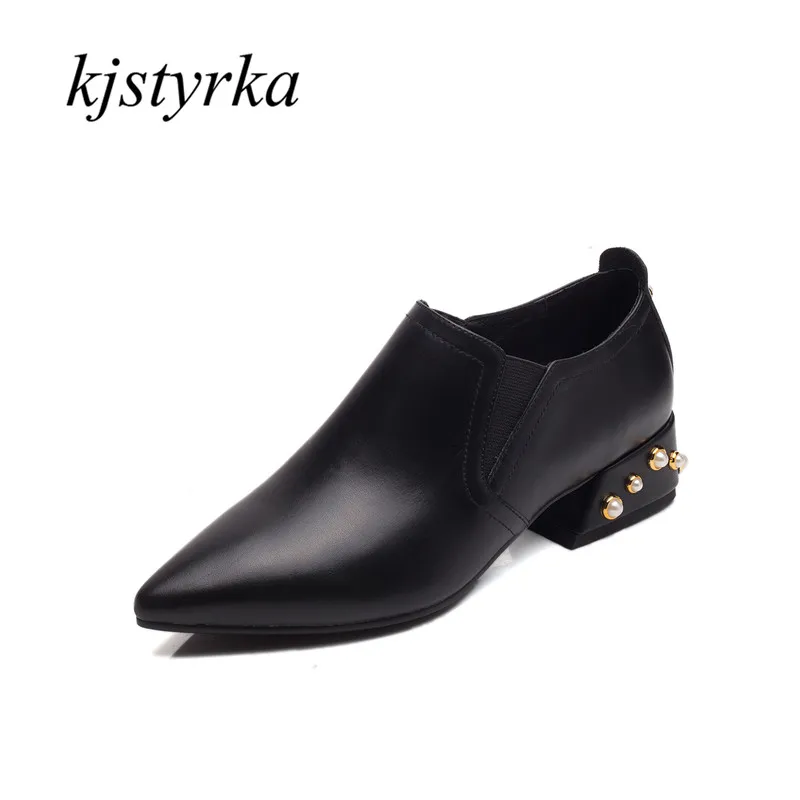 

Kjstyrka 2018 New Solid Patent Leather Women Shoes Woman Oxford Leisure Shoes Female string bead Hoop&Loop Casual Shoes