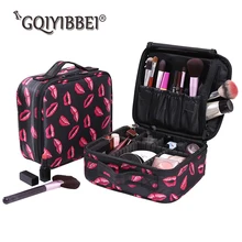 Brand 2018 New Storage box Red Lip Flower pattern Women Makeup Bag Nylon Waterproof Portable Travel Organizer Cosmetic Case