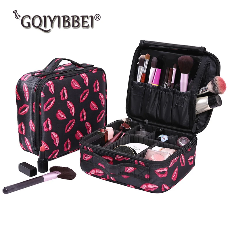 Brand 2019 New Storage box Red Lip Flower pattern Women Makeup Bag Nylon Waterproof Portable Travel Organizer Cosmetic Case | Дом и сад