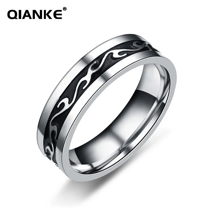 QIANKE Vintage Stainless Steel Dragon Pattern Ring for Men Retro Cocktail Mental Fashion Jewelry Accessories Gift Wholesale | Украшения и