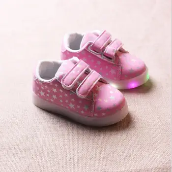 

Kids Glowing Sneakers Children Shell Tenis Led Shoes Autumn Fashion Boys Girls Casual Hook White Luminous Light up Shoes