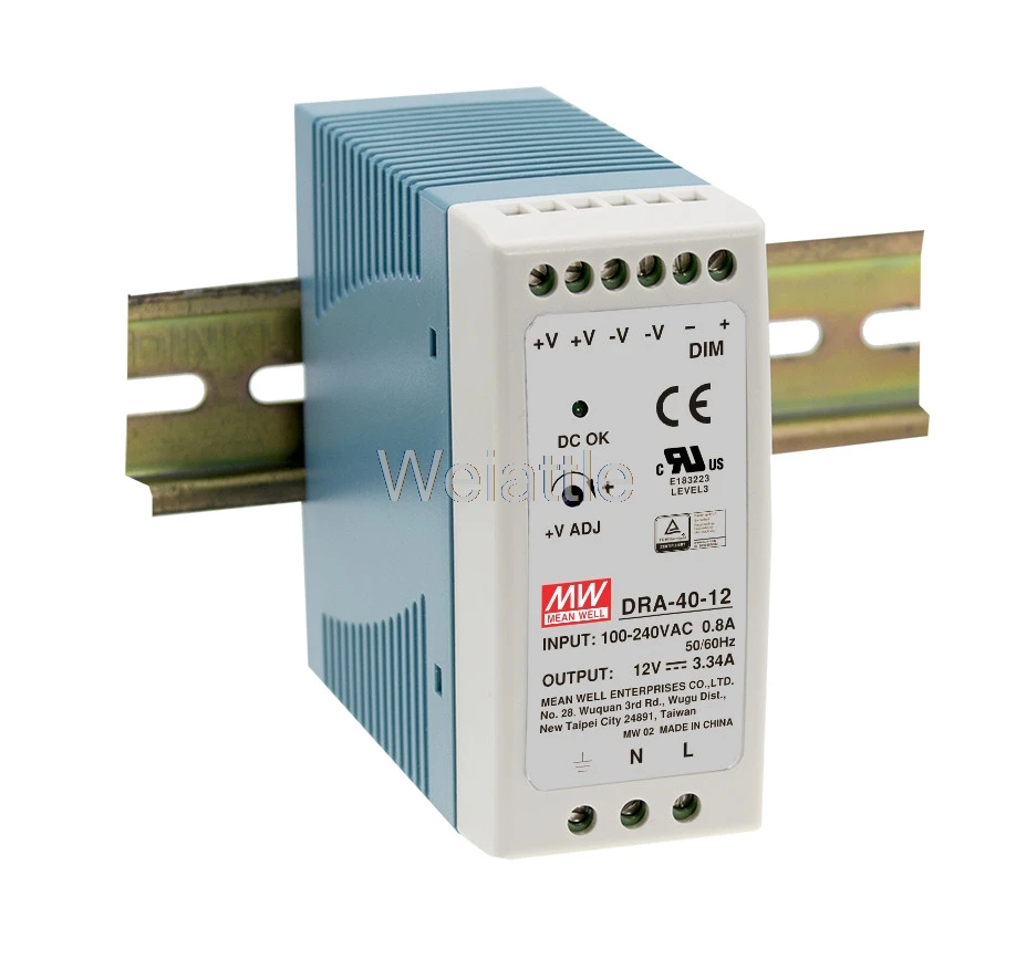 MEAN WELL оригинальный DRA-40-12 12V 3.34A meanwell DRA-40 40 08 W одиночный выходной импульсный