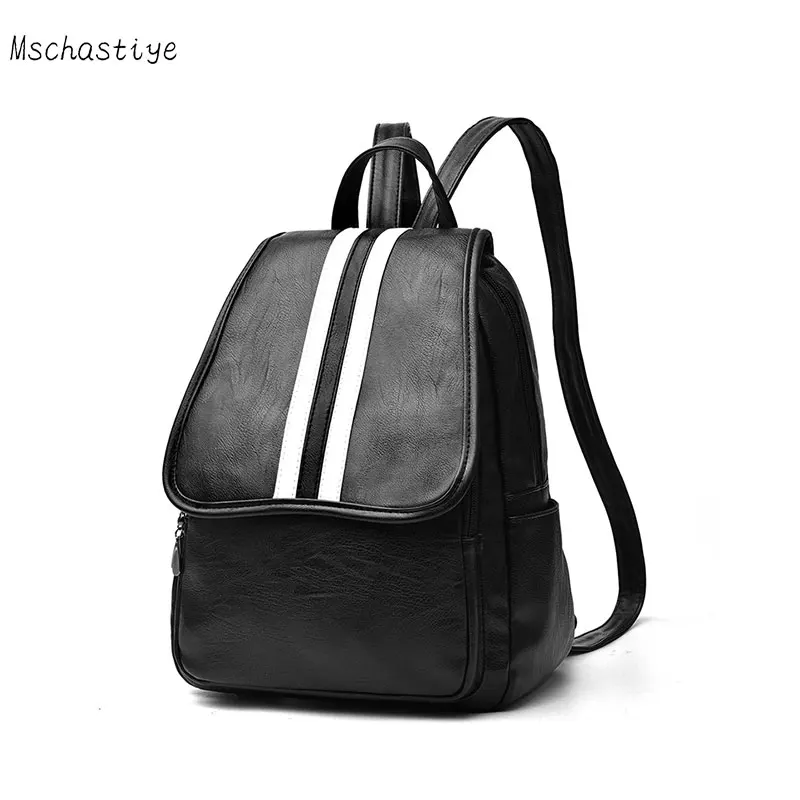 

Mschastiye new arrival Women High quality leather Solid color backpack Fashion Embroidery decoration Soft back type backpack