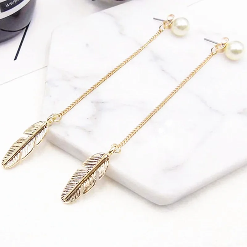 1 Paire Métal Or//Argent Leaf Drop Dangle Femmes Déclaration Crochet Boucles D/'oreilles Bijoux