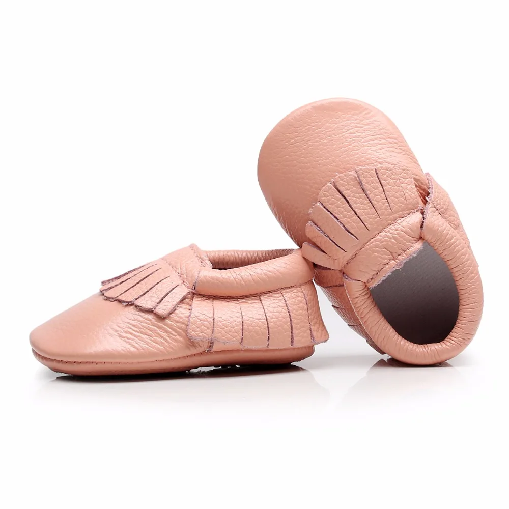 Hongteya/горячая распродажа; однотонные детские мокасины из натуральной кожи; детская обувь ручной работы с бахромой; мягкая резиновая подошва для девочек и мальчиков от 0 до 4 лет