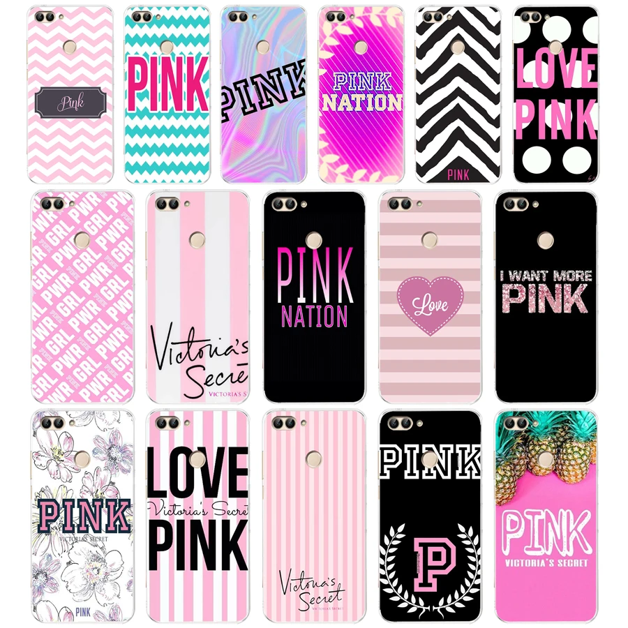 

76 ZX Love Stripe Pink Heart Soft Silicone Case For Huawei Honor Mate 20 pro View 10 p smart 2018 2019 cell phone Cover