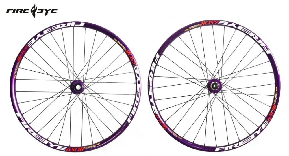 Cheap Fire Eye 27.5er 27.5" inch 650B MTB moutain bike bicycle wheel Anodized purple color front15*100mm rear12*142mm purple color 0